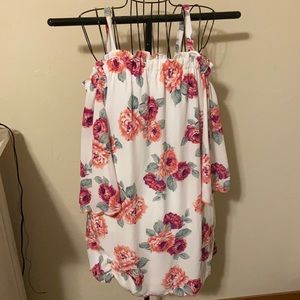 Floral off the shoulder dress, worn once!